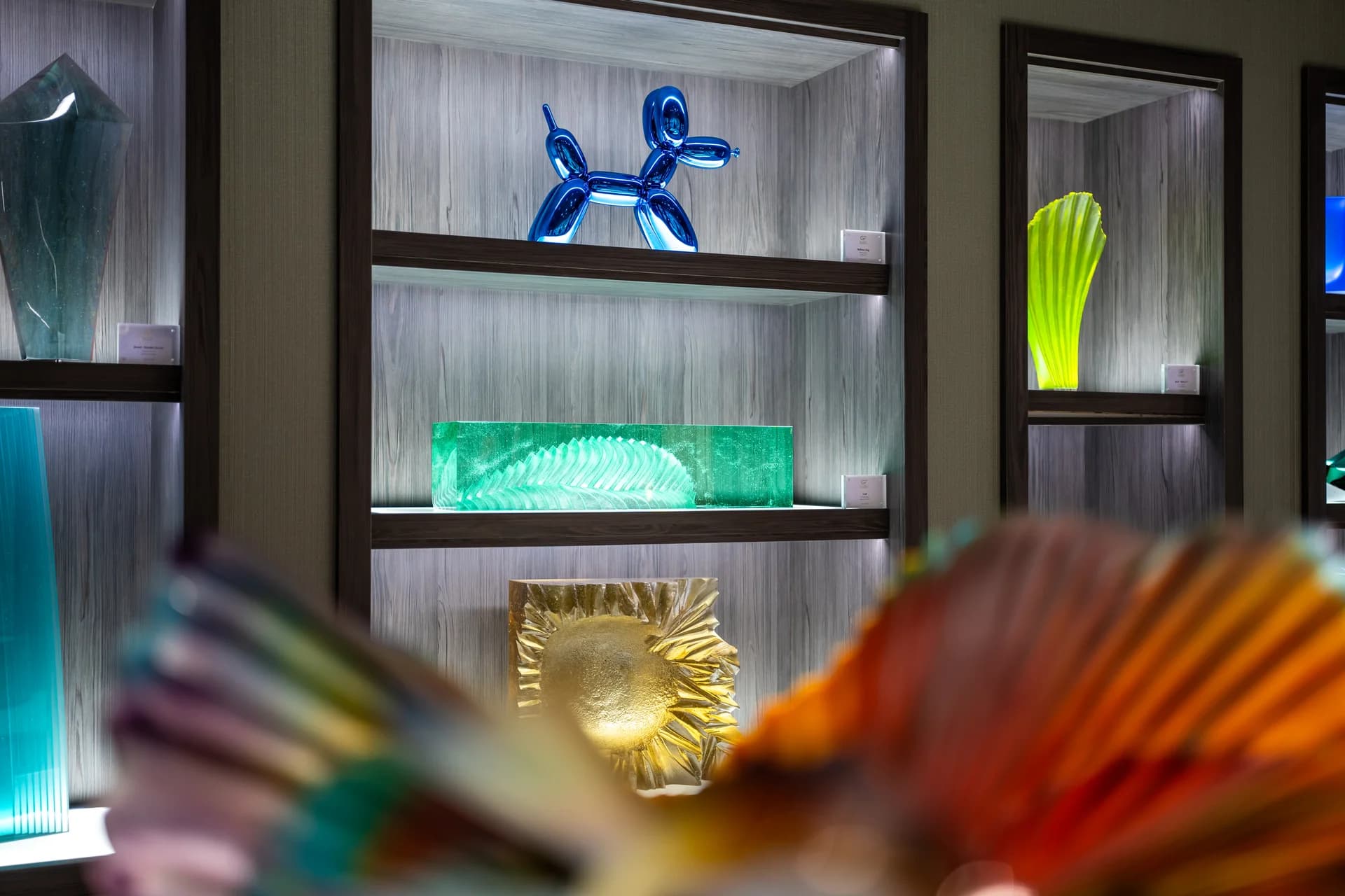 A striking contemporary sculpture on display.