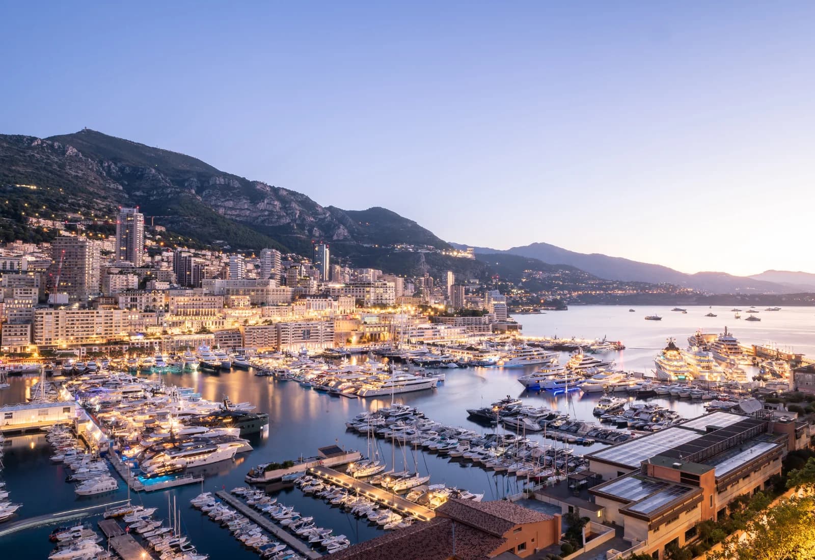 Monaco Yacht Show at Night